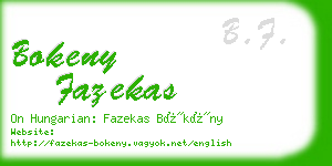 bokeny fazekas business card